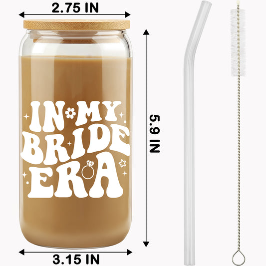 Fiance Engagement Gift, In My Bride Era Glass Cup, Future Wife Present, Wedding Gifts For Bride, Trendy Coffee Cup, Christmas for New Wife, Valentine's Day, Bridal Shower Gift, Newlywed Present