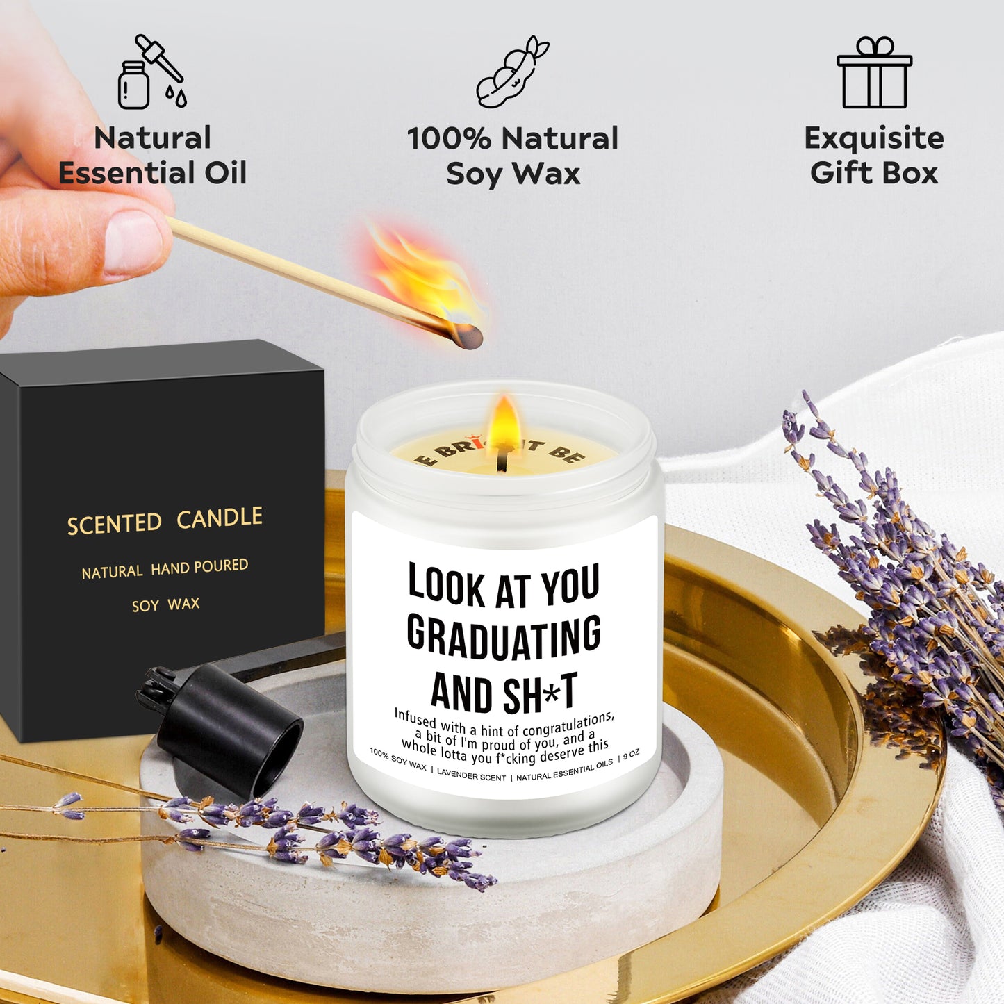 Graduation Gift, Bachelors Graduation Gift, Masters Graduation, Nursing School Grad, College Graduation Gift, High School Graduation, Achievement Gift, Funny Surprise Gift - Funny Grad Scented Candle