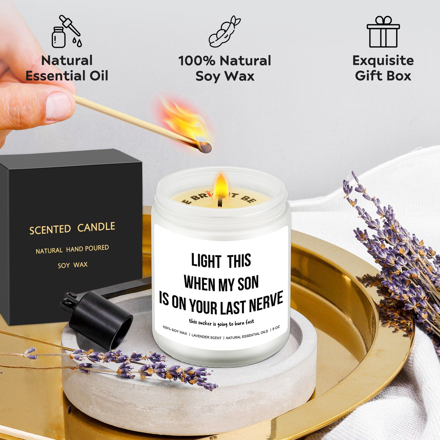 Last Nerve Candle - Funny Wedding & Bridal Shower Gift for Daughter-in-Law from Mother-in-Law, Easter Basket, Bridal Party Favors, Spring, Summer Holiday, Christmas, New Year Gift