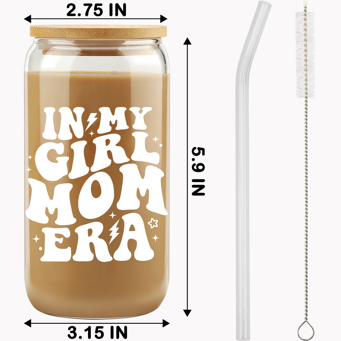 iiGifts In My Girl Mom Era Tumbler - Funny Coffee Cup for New/Expecting Moms, Aunts and Girl Mom Club | Mothers Day, Christmas, Baby-Shower Gift for Women