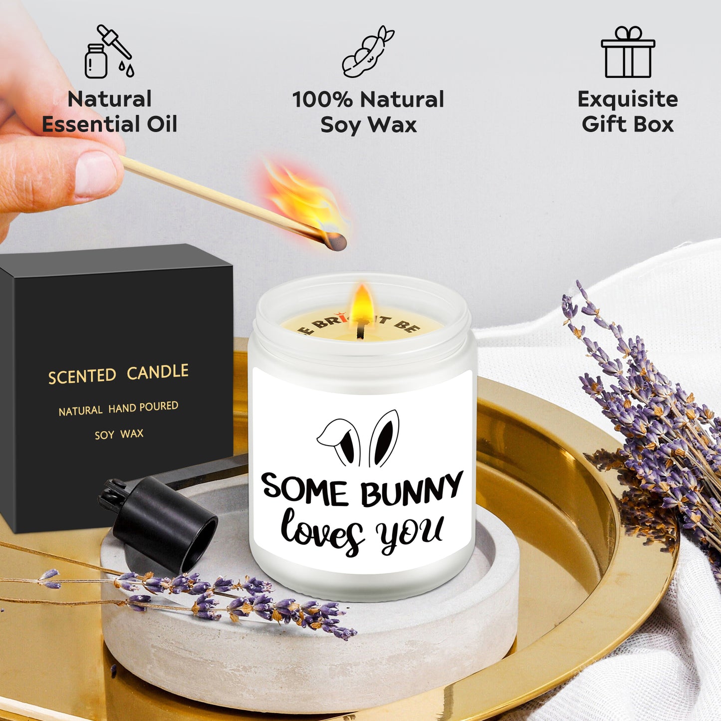 Some Bunny Loves You Happy Easter Gift for Her, Easter Gift for Him, Cute Candle Holiday Decoration, BFF Friend Gifts, Easterday Decor, Gifts for Mom, Easterday Bunny Basket Ideas, Scented Soy Candle
