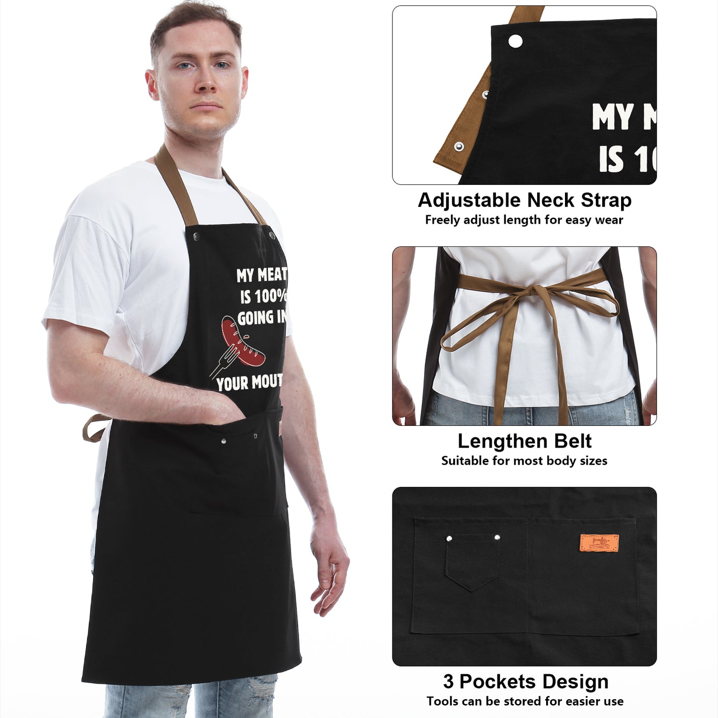 Funny Gifts for Men and Women – Naughty Birthday Gifts for Husband, Boyfriend, Fiance, Guy, Him, Friends – Grilling gifts – Unique Birthday Gifts – Men's Cooking BBQ Apron Joke Gifts for Him