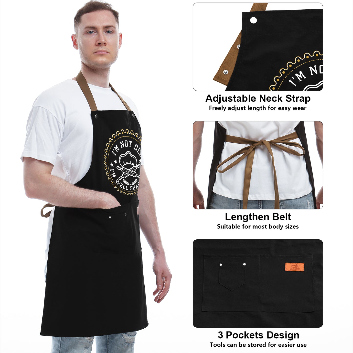 Kitchen Gifts For Men, Women, Gifts for Mom, Gifts for Dad, Husband, Boyfriend, Brother, Wife, Girlfriend, Unique Birthday Gifts, Humor Apron for friends, Bff, Kitchen Chef Aprons Baking Gifts