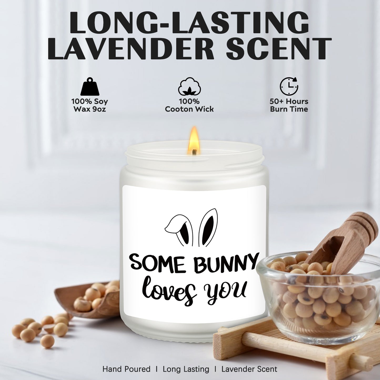 Some Bunny Loves You Happy Easter Gift for Her, Easter Gift for Him, Cute Candle Holiday Decoration, BFF Friend Gifts, Easterday Decor, Gifts for Mom, Easterday Bunny Basket Ideas, Scented Soy Candle