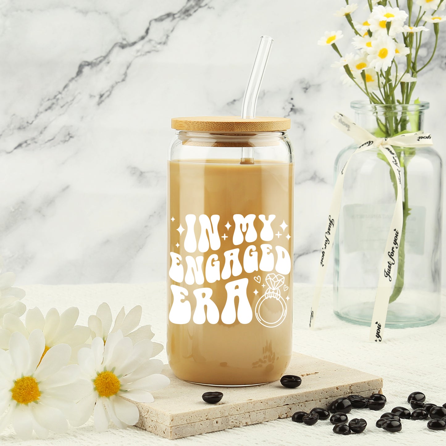 Engagement Gift, In My Engaged Era Glass Cup, Future Bride Gift Ideas, Bridal Shower Gift for Her, Wedding Gift for Best Friend - New Bride Gift - Fiancée Gift - Bride to Be Tumbler - Gifts for Her