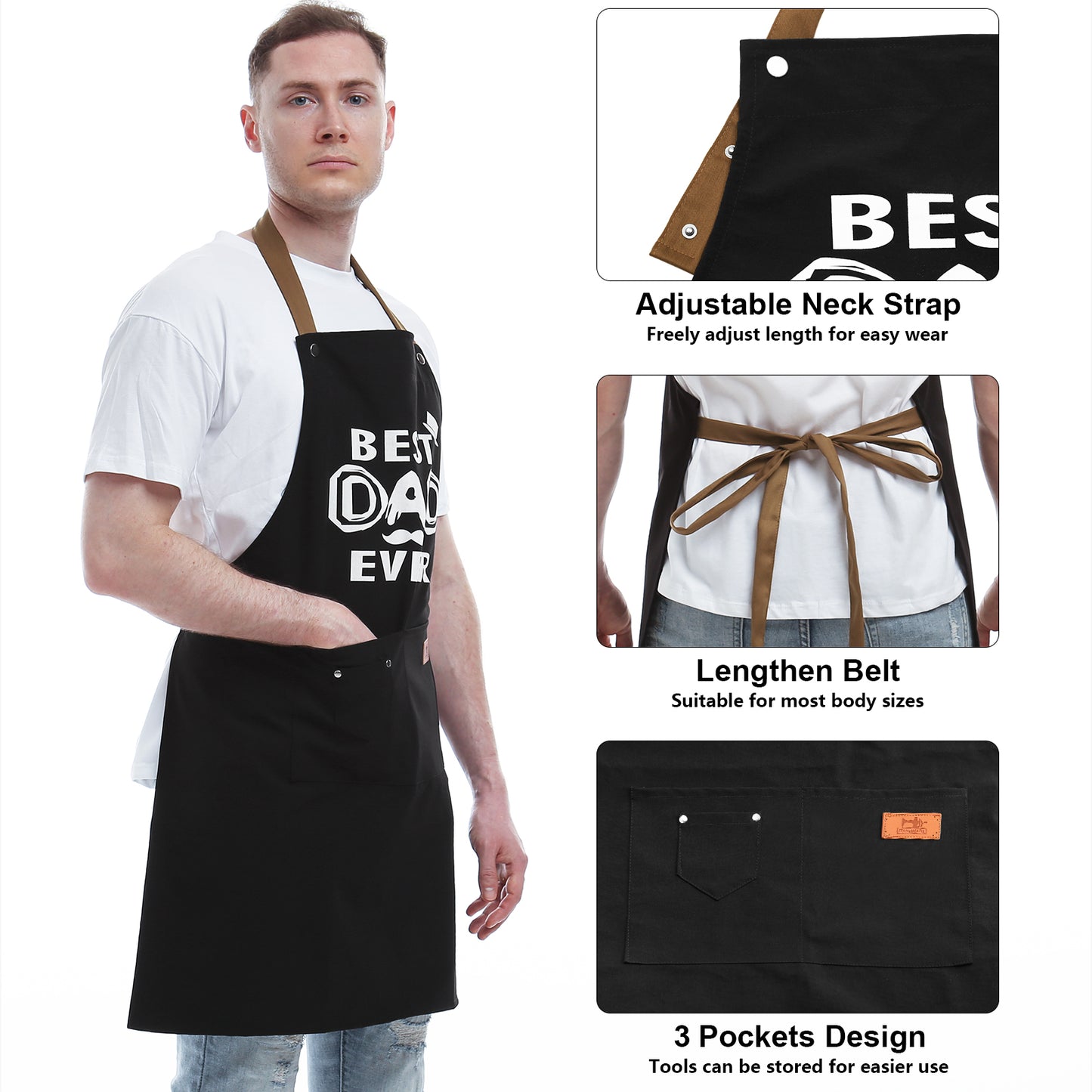 Gifts for Dad from Daughter Son - Father's Day Gifts - Birthday Gifts, Thanksgiving Gifts, Christmas Gifts for Dad - Funny Birthday Gifts for Dad, Best Dad Gifts - Best Dad Ever, BBQ Chef Apron