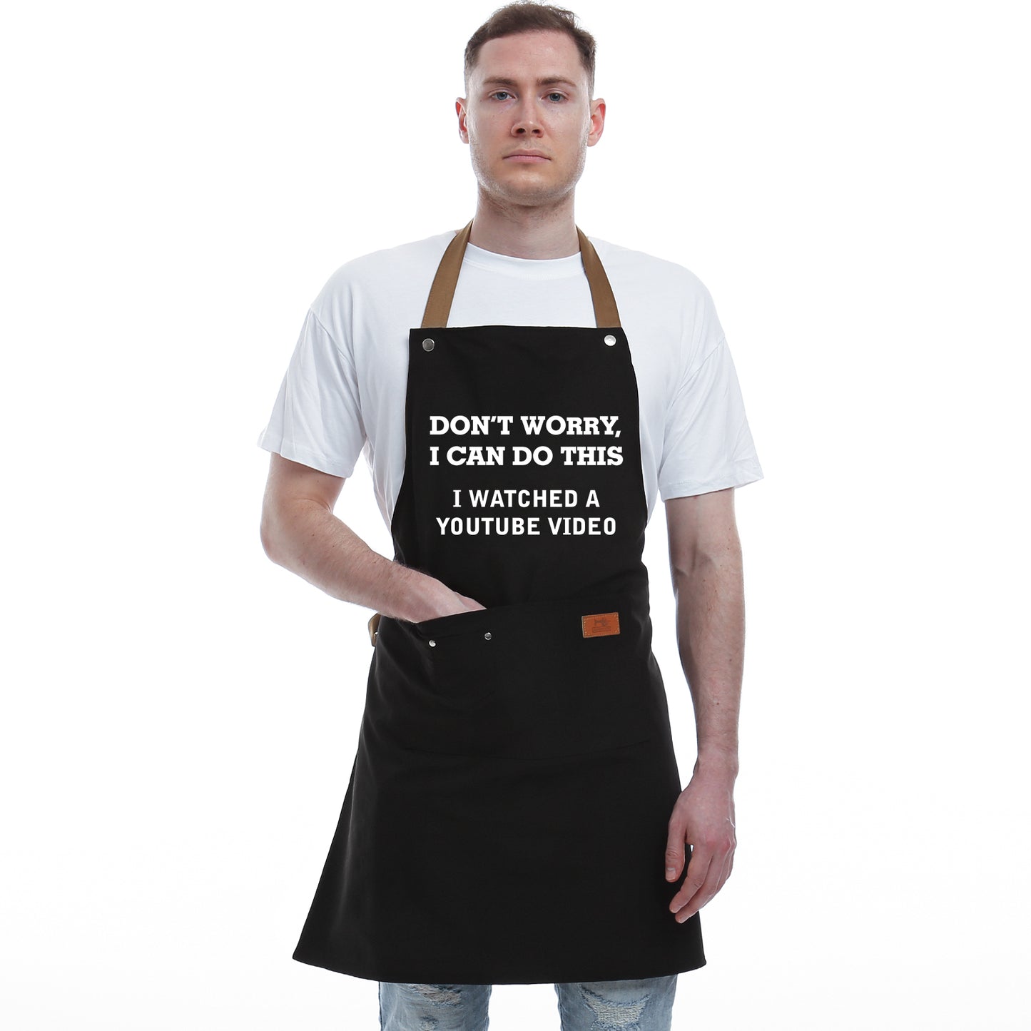 Gifts for Mom, Dad, Mother's Day Father's Day Dad Gifts from Daughter Son, Funny Gift for Husband, Boyfriend, Brother, Uncle, Men Unique Birthday Present – BBQ Cooking Chef Apron with 3 Pockets