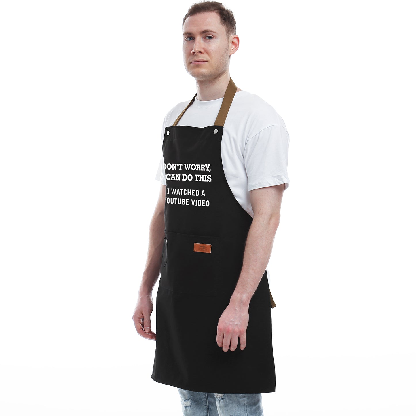 Gifts for Mom, Dad, Mother's Day Father's Day Dad Gifts from Daughter Son, Funny Gift for Husband, Boyfriend, Brother, Uncle, Men Unique Birthday Present – BBQ Cooking Chef Apron with 3 Pockets