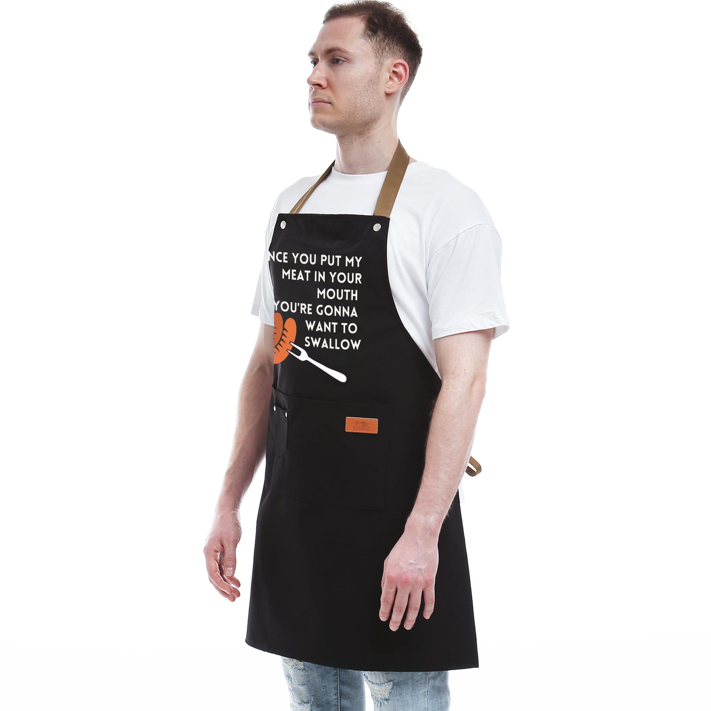 Gift Ideas For Her Him - Birthday Gifts For Men, Dad, Husband, Boyfriend, Brother - Funny BBQ Apron for Men with Pockets, Dad Gifts from Daughter, Son - Cooking Gifts, BBQ Gifts, Grill Apron
