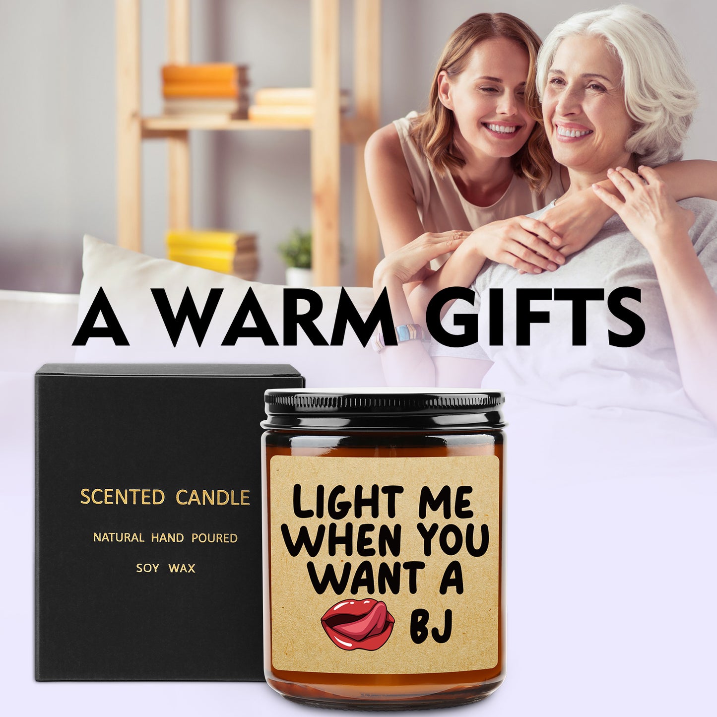 Lavender Scented Candle Gifts for Men, Naughty Candle Gifts for Him, Funny Gift from Wife, Anniversary, Sweetest Day, Valentine's Day, Birthday Gift for Husband, Boyfriend, Fiance Present
