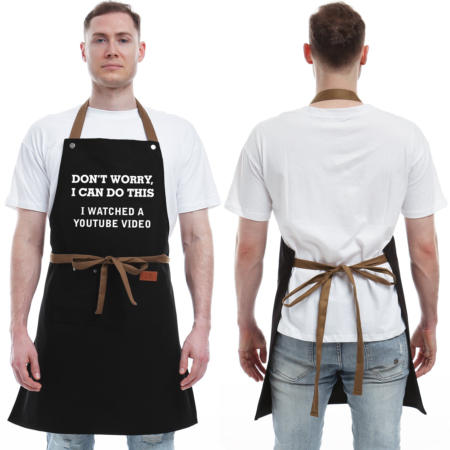 Gifts for Mom, Dad, Mother's Day Father's Day Dad Gifts from Daughter Son, Funny Gift for Husband, Boyfriend, Brother, Uncle, Men Unique Birthday Present – BBQ Cooking Chef Apron with 3 Pockets