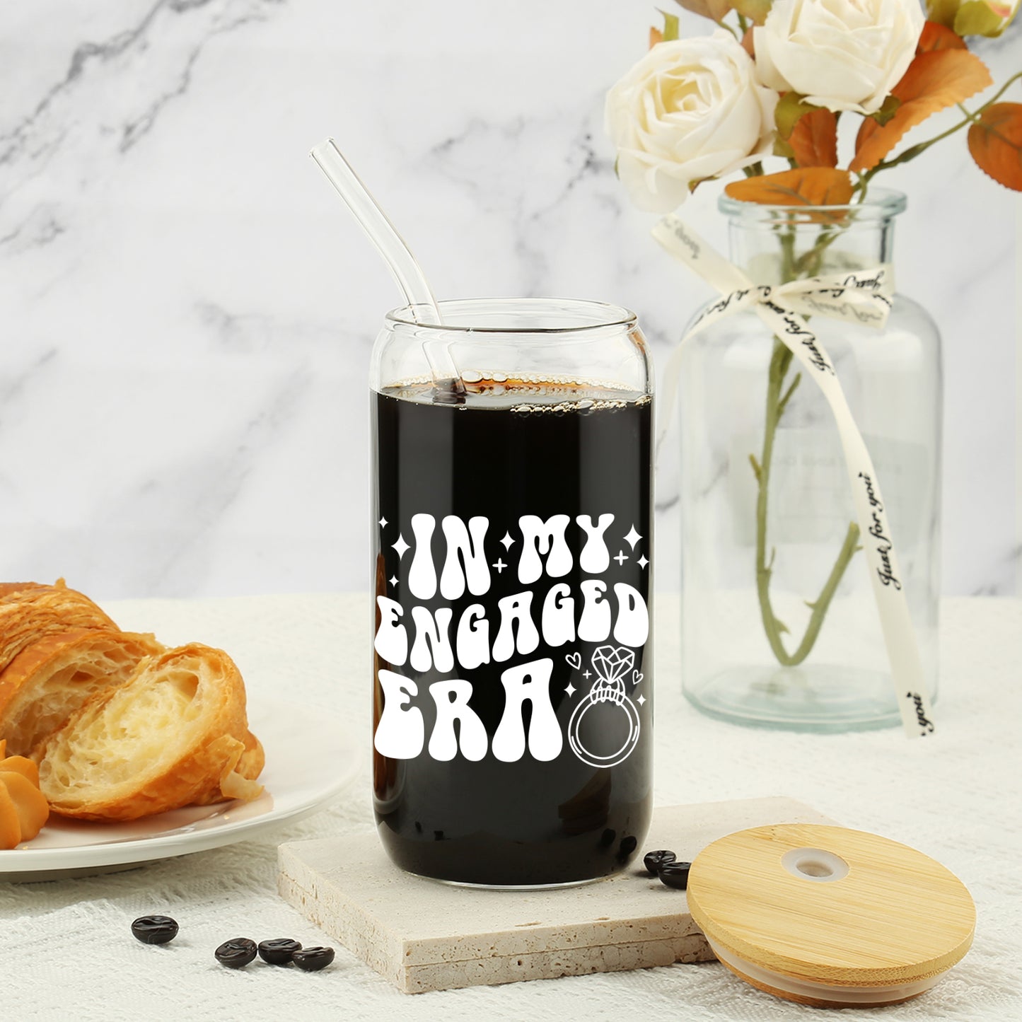 Engagement Gift, In My Engaged Era Glass Cup, Future Bride Gift Ideas, Bridal Shower Gift for Her, Wedding Gift for Best Friend - New Bride Gift - Fiancée Gift - Bride to Be Tumbler - Gifts for Her