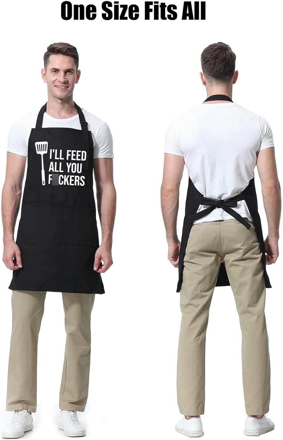Funny Cooking Aprons for Men Women, Funny Dad Gifts for Mens Father, Mom - Mothers Day, Fathers Day, Birthday Gifts for Dad Step Brother Boyfriend Husband, Cool BBQ Grilling Kitchen Chef Apron