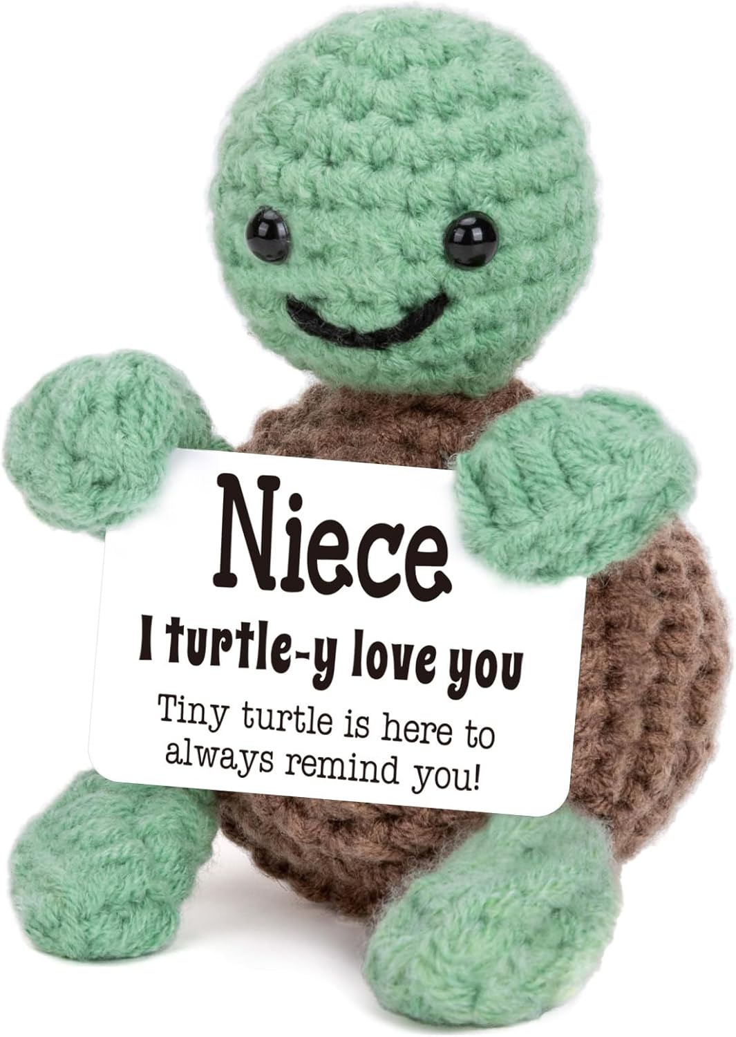 Mini Funny Turtle for Her Him, Mothers Day Mom Gifts from Daughter Son, New Bonus Step Mom Mama Mother in Law Gifts Ideas, I Love You Small Cute Stuff Things, Handmade Emotional Positive Crochet Turtle