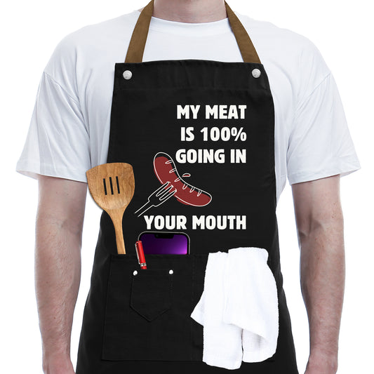 Funny Gifts for Men and Women – Naughty Birthday Gifts for Husband, Boyfriend, Fiance, Guy, Him, Friends – Grilling gifts – Unique Birthday Gifts – Men's Cooking BBQ Apron Joke Gifts for Him