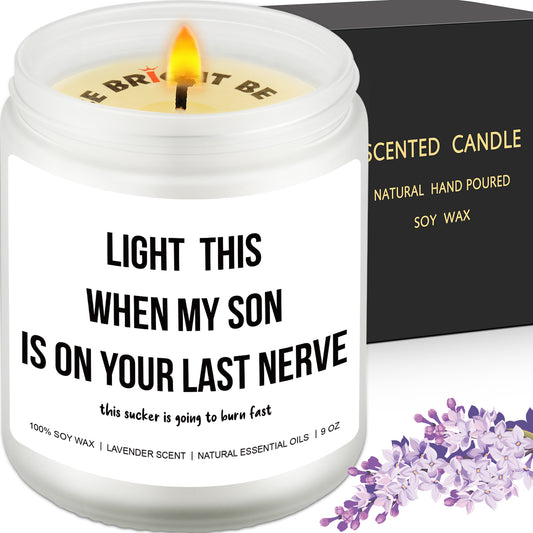 Last Nerve Candle - Funny Wedding & Bridal Shower Gift for Daughter-in-Law from Mother-in-Law, Easter Basket, Bridal Party Favors, Spring, Summer Holiday, Christmas, New Year Gift