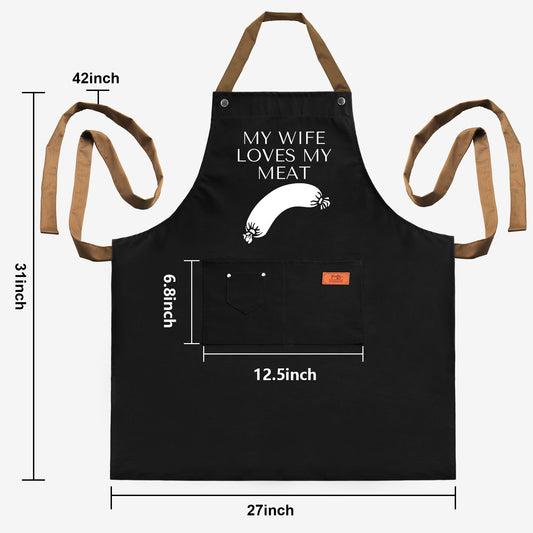 Funny Gifts for Men Apron - Dad Gifts - Husband Gifts from Wife - Fathers Day, Birthday Naughty Gifts for Men, Male Friends, Boyfriend, Guy, Chef, Him, Coworker - BBQ Cooking Grilling Aprons