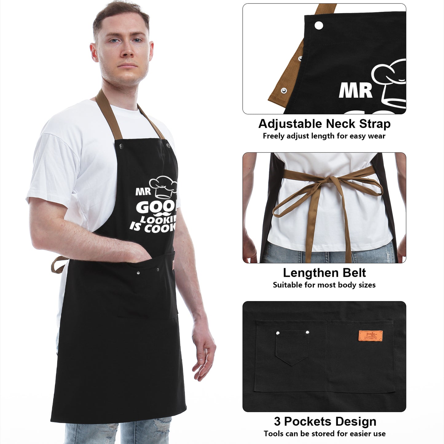 Gifts for Dad from Daughter Son Father's Day Gifts - Birthday Thanksgiving Gifts for Dad, Manly Gifts for Friends - Funny Birthday Gifts, Naughty Gifts for Him, Funny Cooking Apron with Pockets