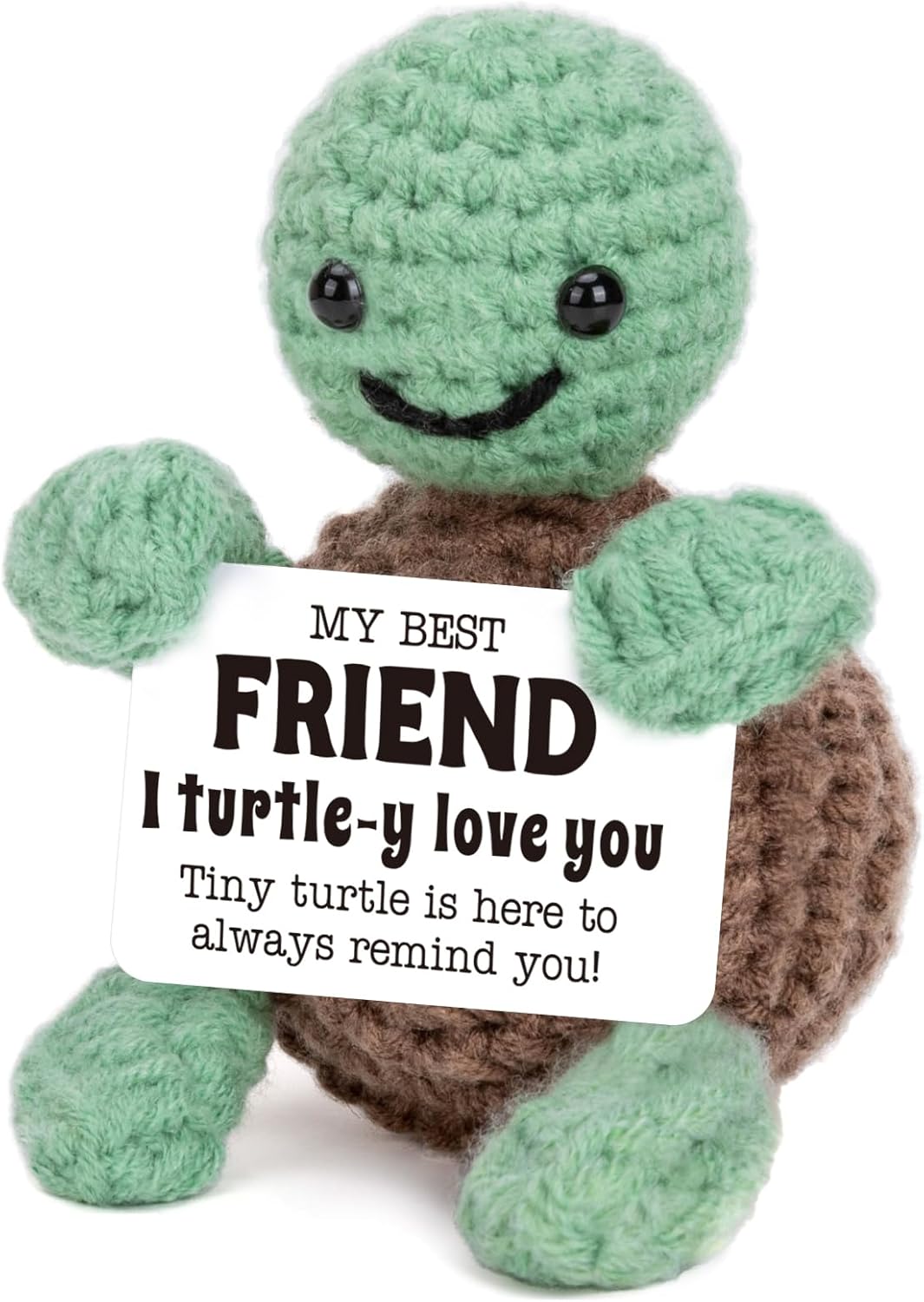 Mini Funny Turtle for  Her Him, Mothers Day Mom Gifts from Daughter Son, New Bonus Step Mom Mama Mother in Law Gifts Ideas, I Love You Small Cute Stuff Things, Handmade Emotional Positive Crochet Turtle
