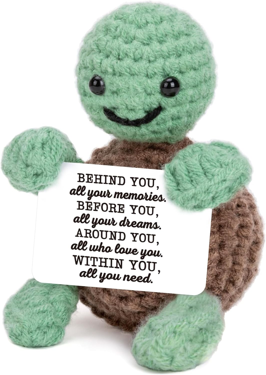 Mini Funny Turtle for  Her Him, Mothers Day Mom Gifts from Daughter Son, New Bonus Step Mom Mama Mother in Law Gifts Ideas, I Love You Small Cute Stuff Things, Handmade Emotional Positive Crochet Turtle